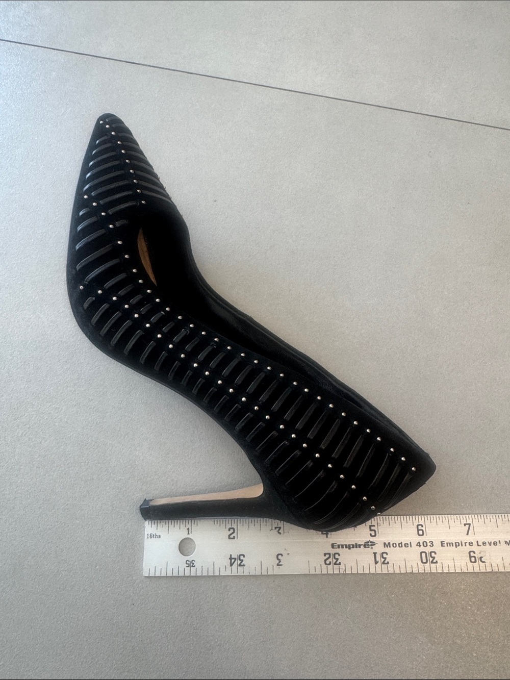 Vince Camuto Black Studded Pointed-Toe Heels - Picture 10 of 13